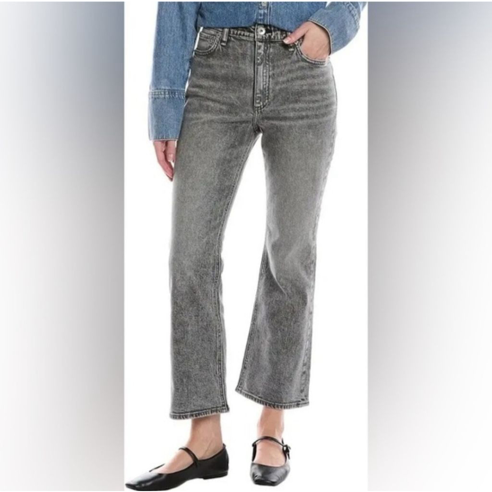 RAG & BONE Nina High Rise Ankle Flare Gray Ankle & Cropped Jeans #84 Size 25